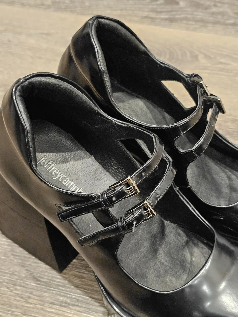 Jeffrey Campbell Chunky Mary Jane Pumps Flared Block Heels Size 8.5 Platforms